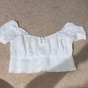 White cropped top